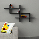 Полка фигурная подвесная цвета антрацит HALIC BOOKCASE ANTHRACITE варинант исполнения - 1 | Loft Concept в Воронеже