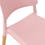 Пластиковый стул на ножках из массива бука Ferret Pink варинант исполнения - 4 | Loft Concept в Воронеже
