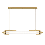 Подвесной светильник линейный золотого цвета с длинной цилиндрической стеклянной трубкой Eurofase варинант исполнения - 3 | Loft Concept в Воронеже