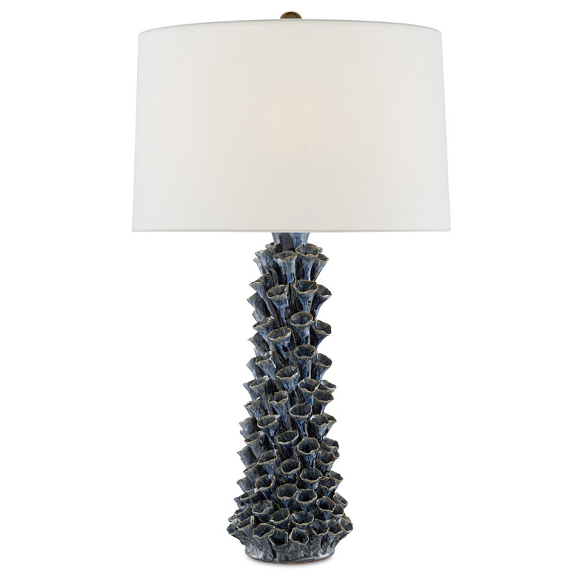 Настольная лампа с корпусом из цветков колокольчика Cascade of Blue Flowers ivory ( слоновая кость ) Синий Черный Настольная лампа с корпусом из цветков колокольчика Cascade of Blue Flowers ivory ( слоновая кость ) Синий Черный в Воронеже | Loft Concept