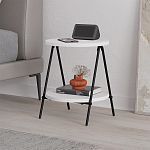 Стол приставной с 2-мя круглыми белыми столешницами ESSEL SIDE TABLE WHITE варинант исполнения - 4 | Loft Concept в Воронеже