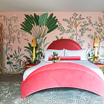 Обои ручная роспись Amazonia Florence Pink dyed silk варинант исполнения - 3 | Loft Concept в Воронеже