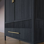 Шкаф платяной Primo с выдвижными ящиками шпон Светлый дуб варинант исполнения - 5 | Loft Concept в Воронеже