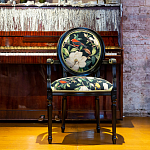 Стул с подлокотниками из натурального бука с изображением птиц и цветов Blooming Birds варинант исполнения - 2 | Loft Concept в Воронеже