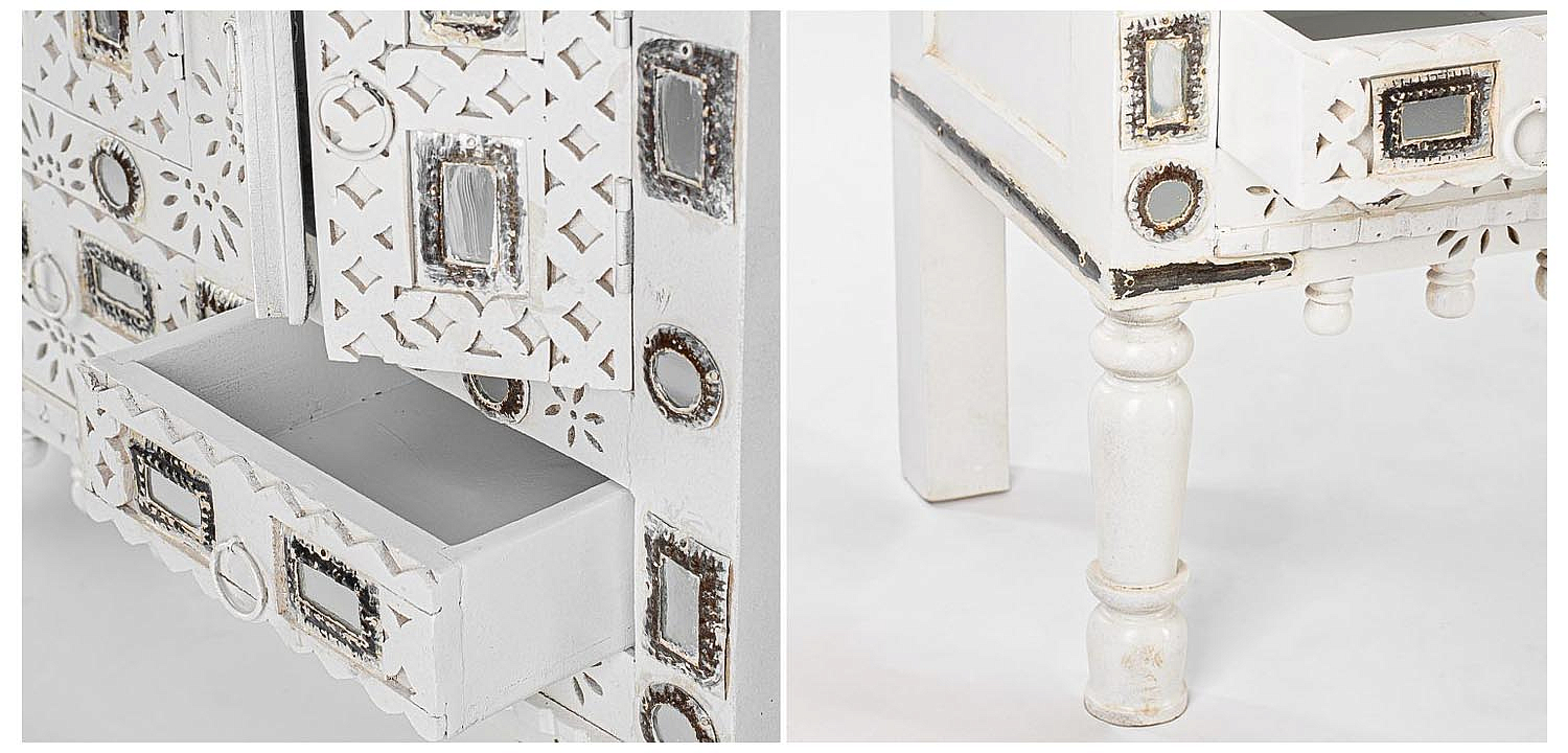 Комод в восточном стиле Indian Bone Inlay Chest of Drawers Белый Комод в восточном стиле Indian Bone Inlay Chest of Drawers Белый - Loft-Concept в Воронеже