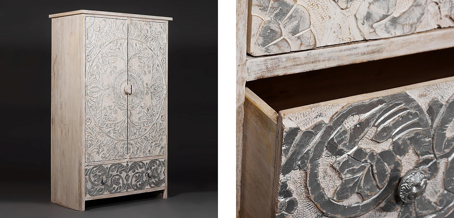 Шкаф Indian antique white Cupboard - Loft-Concept в Воронеже