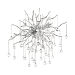 Бра с лучеобразным основанием и подвесками из прозрачного стекла в виде длинных капель Droplet Chandelier варинант исполнения - 7 | Loft Concept в Воронеже