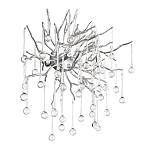 Бра с лучеобразным основанием и подвесками из прозрачного стекла в виде длинных капель Droplet Chandelier варинант исполнения - 9 | Loft Concept в Воронеже