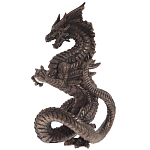 Декоративная статуэтка Дракон Dark Bronze Dragon Holding Sphere Statuette варинант исполнения - 3 | Loft Concept в Воронеже