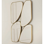 Зеркало в ассиметричной раме золотистого цвета Chaotic варинант исполнения - 1 | Loft Concept в Воронеже