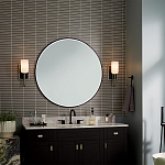  Бра с прямоугольным черным основанием и белым матовым цилиндрическим плафоном Kichler варинант исполнения - 6 | Loft Concept в Воронеже