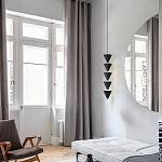 Подвесной светильник светодиодный в виде ряда черных металлических конусов  Herringbone варинант исполнения - 6 | Loft Concept в Воронеже