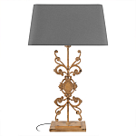 Настольная лампа на ажурном чугунном основании с серым абажуром Openwork Lamp варинант исполнения - 1 | Loft Concept в Воронеже