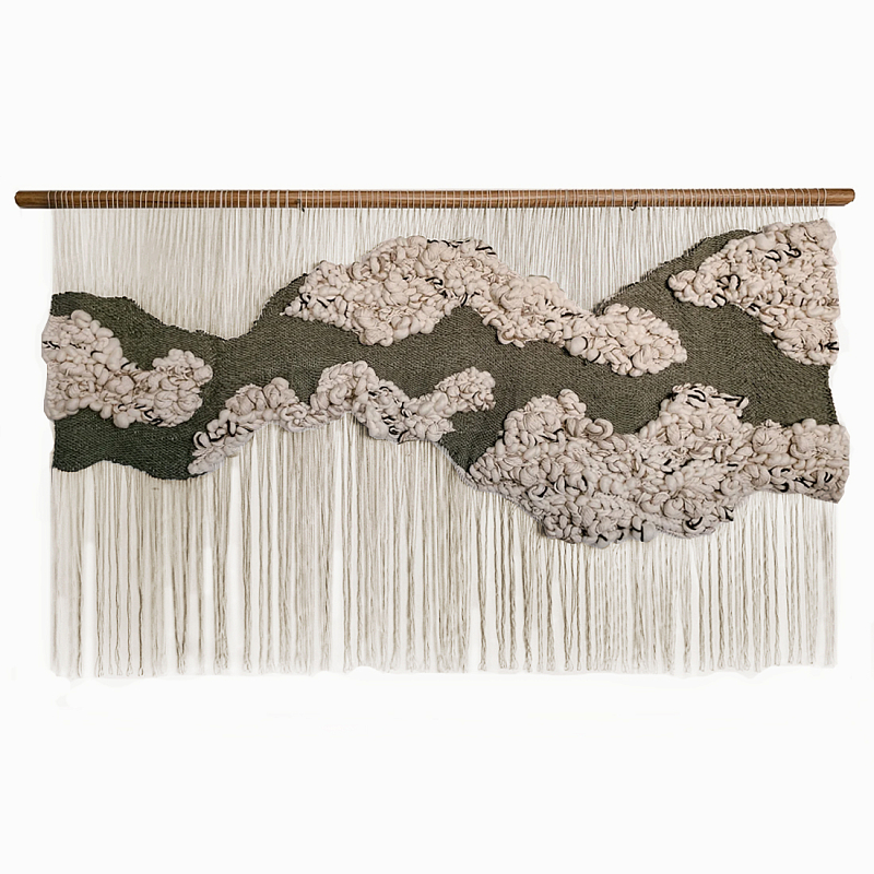 Большой дизайнерский Гобелен Tapestry Misty Morning II Белый Коричневый в Воронеже | Loft Concept 