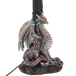 Настольная лампа с абажуром Дракон Silver Red Dragon Коричневый абажур варинант исполнения - 2 | Loft Concept в Воронеже