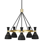 Люстра с 5-ю плафонами в форме песочных часов с узкими перфорированными отверстиями Feiss варинант исполнения - 1 | Loft Concept в Воронеже