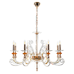 Люстра с 8-ю лампочками и изогнутыми прозрачными элементами из стекла Twisted Glass Candles Chandelier варинант исполнения - 2 | Loft Concept в Воронеже