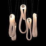 Подвесной светильник белого цвета с 6-ю изогнутыми плафонами Flow Loop варинант исполнения - 6 | Loft Concept в Воронеже