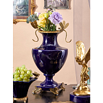 Ваза темно-синего цвета из фарфора с бронзовыми стрекозами Eden Garden porcelain and bronze варинант исполнения - 6 | Loft Concept в Воронеже