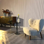 Дизайнерский журнальный стол с основанием в виде черных мраморных бусин Mybimus варинант исполнения - 2 | Loft Concept в Воронеже