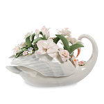 Статуэтка фарфоровая Лебедь с цветами Charming Statuette варинант исполнения - 1 | Loft Concept в Воронеже