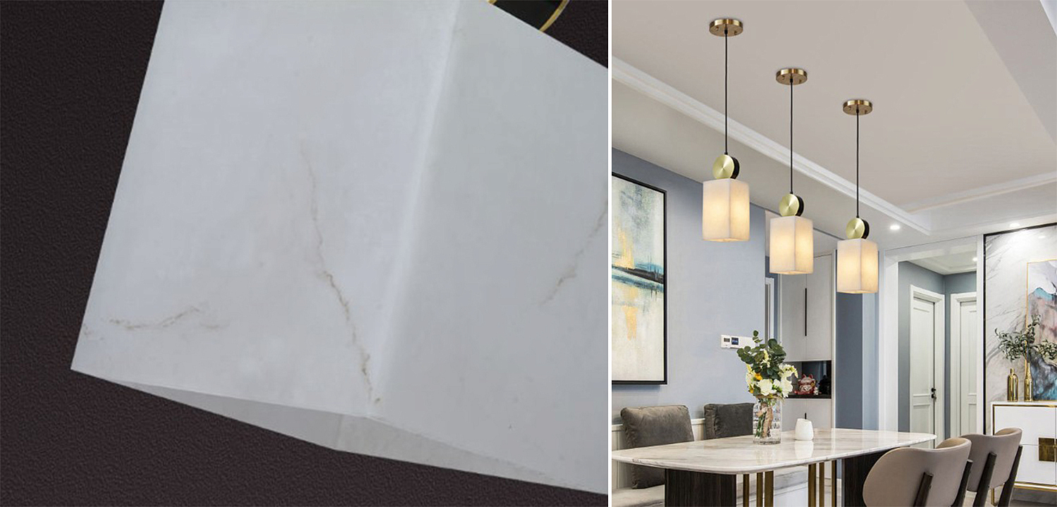 Подвесной светильник с прямоугольным мраморным плафоном Rectangular Marble Shade Подвесной светильник с прямоугольным мраморным плафоном Rectangular Marble Shade - Loft-Concept в Воронеже