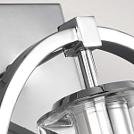 Бра цвета хром с круглой рамой и цилиндрическим прозрачным стеклянным плафоном на прямоугольном основании Feiss варинант исполнения - 2 | Loft Concept в Воронеже