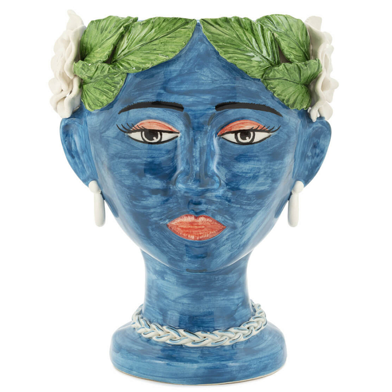 Ваза VASE HEAD SELVA COLOR dark blue Синий Зеленый в Воронеже | Loft Concept 