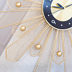 Часы настенные из металла в виде солнца с чёрным циферблатом Mirror Tower Clock варинант исполнения - 3 | Loft Concept в Воронеже