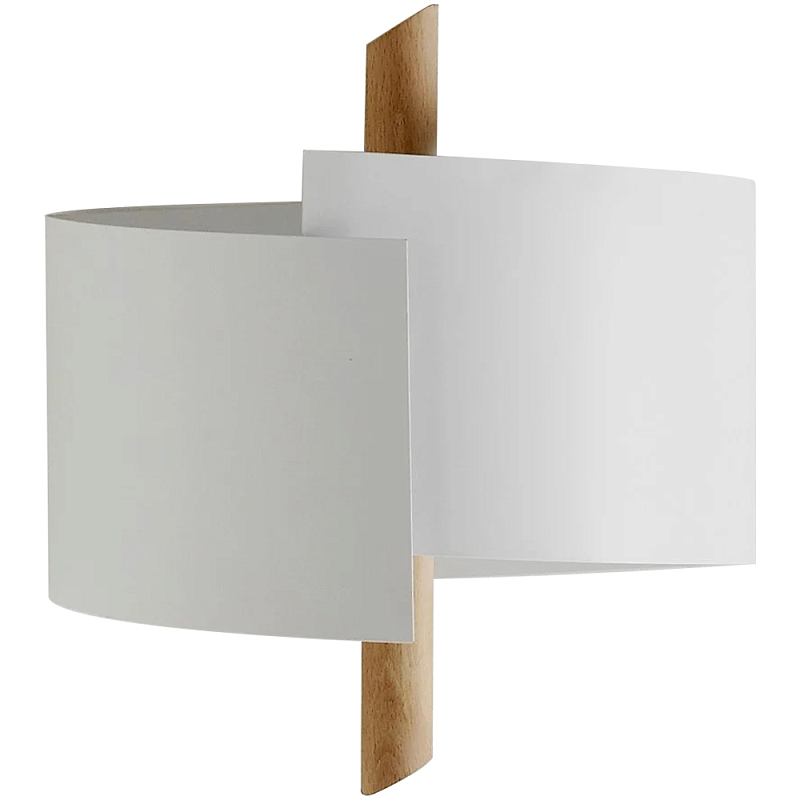 Бра из металла и дерева Ruell White Metal Wooden Wall Lamp Белый Древесина Бра из металла и дерева Ruell White Metal Wooden Wall Lamp Белый Древесина в Воронеже | Loft Concept