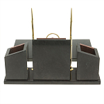 Настольный письменный набор из лемезита и змеевика с часами Royal Accessory варинант исполнения - 5 | Loft Concept в Воронеже