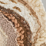 Овальный Современный Гобелен Абстракция в бежевых тонах Shallow варинант исполнения - 6 | Loft Concept в Воронеже