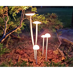 Уличный светильник с пятью матовыми плафонами в форме грибов на высоких изогнутых ножках Mushroom Shape варинант исполнения - 2 | Loft Concept в Воронеже