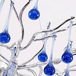 Люстра с синими стеклянными подвесками в форме капель FAIRYTREE Light варинант исполнения - 3 | Loft Concept в Воронеже