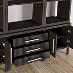 Модульный стеллаж Primo из трех составных элементов Темный орех варинант исполнения - 5 | Loft Concept в Воронеже