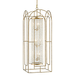 Люстра золотая с внутренним цилиндром из хрустальных бусин Romantic Lantern варинант исполнения - 2 | Loft Concept в Воронеже