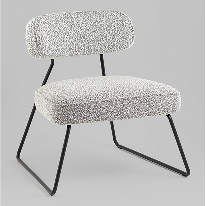 Кресло лаунж Kate букле серый Серый Черный в Воронеже | Loft Concept 