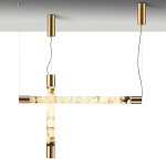 Подвесной светильник с цилиндрическим плафоном из алебастра PEARLS Suspension варинант исполнения - 3 | Loft Concept в Воронеже