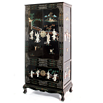 Шкаф черный в китайском стиле  Chinese Cabinet Black варинант исполнения - 4 | Loft Concept в Воронеже