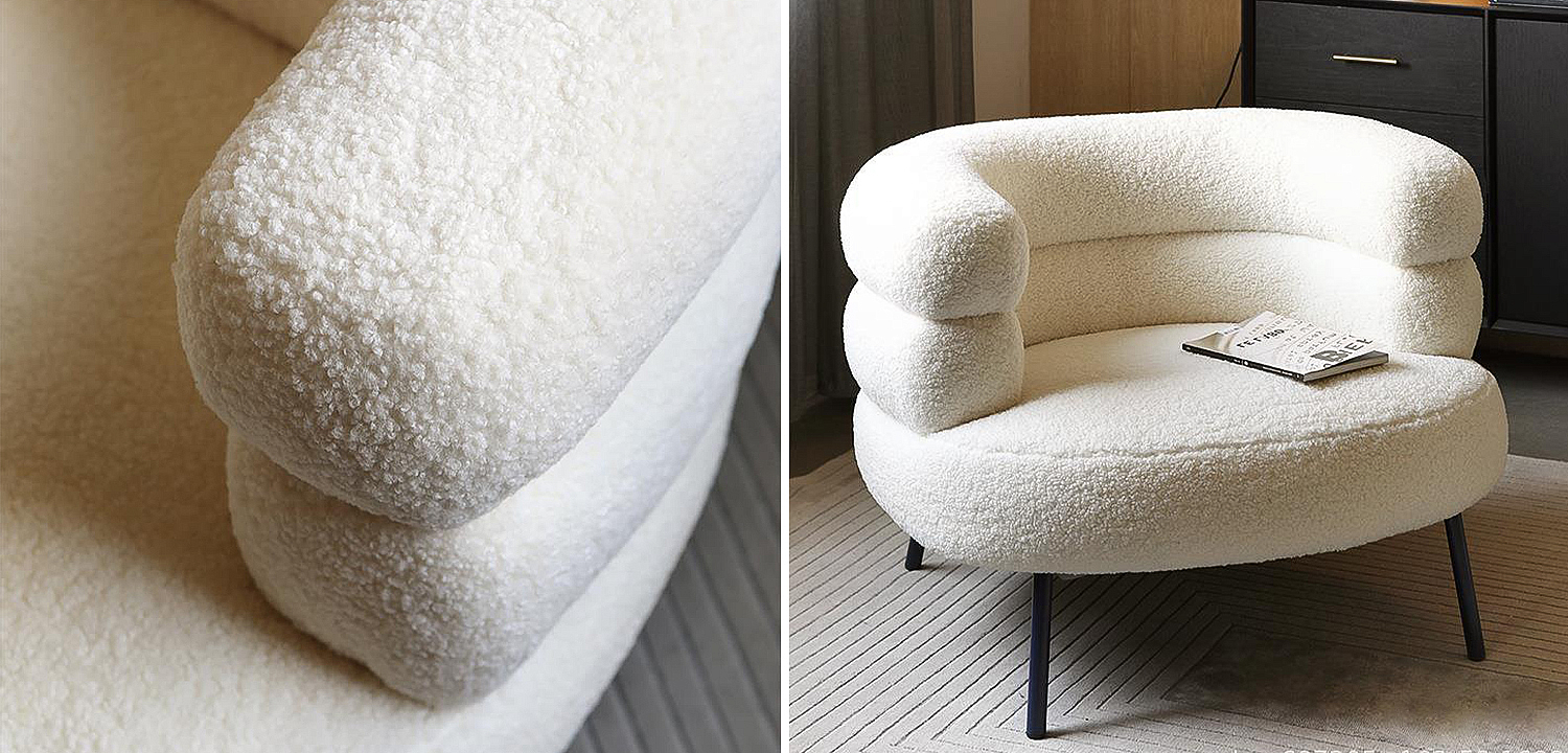 Кресло Boyle White Boucle Armchair Кресло Boyle White Boucle Armchair - Loft-Concept в Воронеже