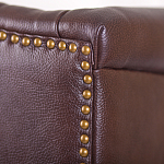 Кресло из натуральной кожи на 4-х деревянных ножках из массива бука Thomas Armchair brown варинант исполнения - 5 | Loft Concept в Воронеже