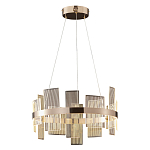 Люстра подвесная круглая с рифлёными прозрачными элементами и золотым основанием Aurea Vista варинант исполнения - 1 | Loft Concept в Воронеже