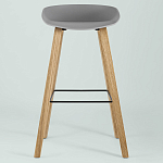 Барный стул на ножках из натурального дерева Boras Grey варинант исполнения - 3 | Loft Concept в Воронеже