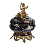 Шкатулка черного цвета с бронзовым ангелом Eden Garden варинант исполнения - 3 | Loft Concept в Воронеже