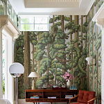 Обои ручная роспись Redwoods Sequoia on Sterling Silver gilded paper варинант исполнения - 1 | Loft Concept в Воронеже