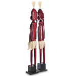 Комплект из 2-х деревянных статуэток Asmat Tall Statuettes Red варинант исполнения - 2 | Loft Concept в Воронеже