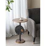 Столик приставной с абстрактным основанием и акцентом в виде золотистого диска Heavenly Space варинант исполнения - 7 | Loft Concept в Воронеже