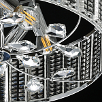 Люстра круглая на цепи цвета хром с прозрачными рельефными хрустальными пластинами Textured Glass Chandelier варинант исполнения - 7 | Loft Concept в Воронеже