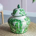 Ваза с зелёными листьями и крышкой Vase Green Leaves варинант исполнения - 6 | Loft Concept в Воронеже
