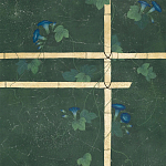Обои ручная роспись Morning Glory Original colourway on Edo Green painted Xuan paper варинант исполнения - 2 | Loft Concept в Воронеже